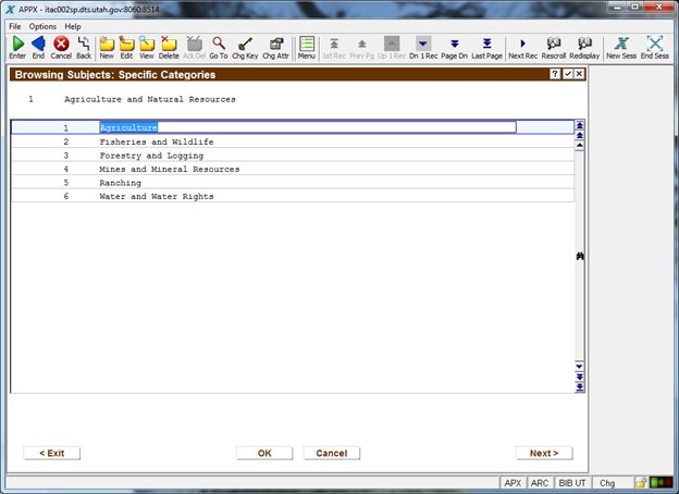 Browsing Subjects Specific